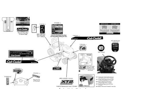 Label Map Diagram and Parts List for XT2-SLX54KH (131QA2CA010)(2019) Cub Cadet Lawn Tractor